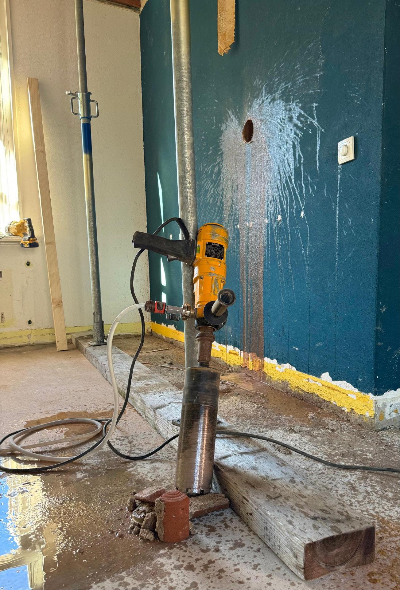 Kernboring met waterkoeling